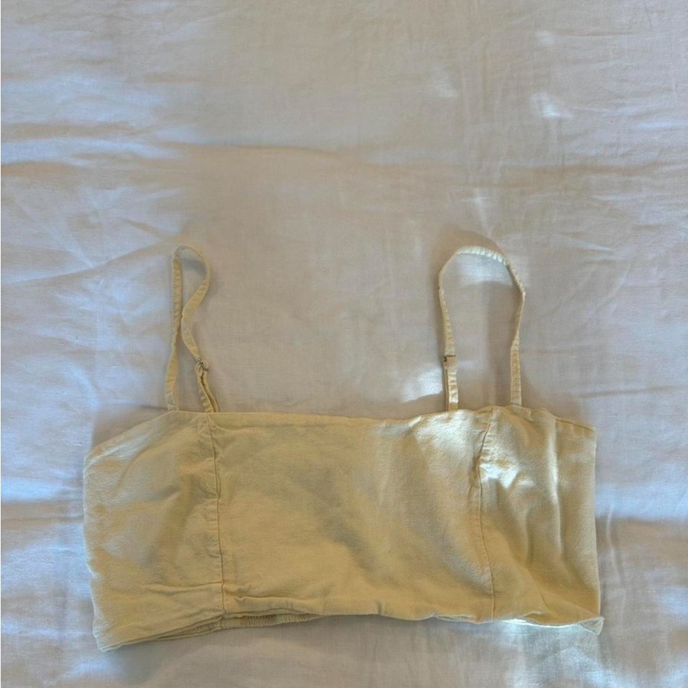 Brandy Melville Butter Yellow Crop Top / Bra Cami